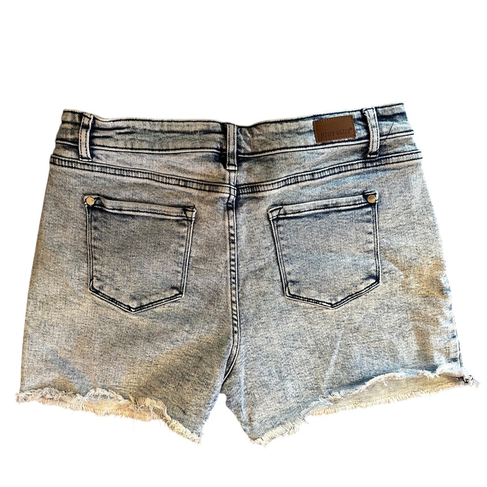 Judy Blue American Flag Stars And Stripes Acid Wash Denim Shorts Women's XL - Picture 4 of 5